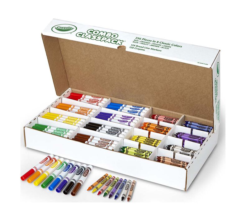 Markers & Crayons Classpack, 256 Count, 8 Colors